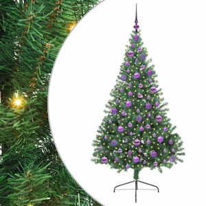 vidaXL Konstgjord F&ouml;rbelyst Julgran med 300 LED-lampor Gr&ouml;n 180 cm PVC