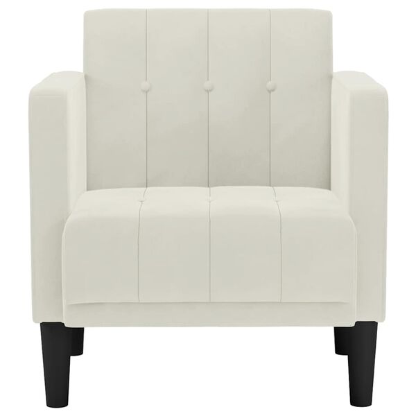 vidaXL Soffstol med armst&ouml;d gr&auml;ddvit 53 cm sammet