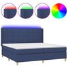 vidaXL Rams&auml;ng med madrass & LED bl&aring; 200x200 cm tyg