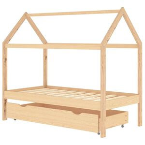 vidaXL Barns&auml;ng med l&aring;da vit massiv furu 80x160 cm