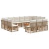 vidaXL Utomhussoffset 14 pcs Naturlig och Creamvit Polyester