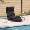 vidaXL Hopf&auml;llbar solstol svart rutigt m&ouml;nster 175x54x8,5 cm oxfordtyg