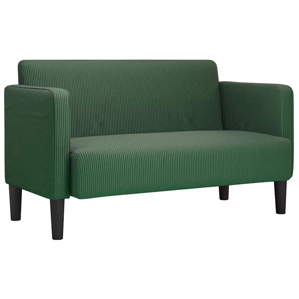 vidaXL Loveseat soffa m&ouml;rkgr&ouml;n 109 cm manchestertyg