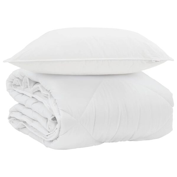 vidaXL Sommar Duvet med kudde 2 pcs Vit Mikrofiber