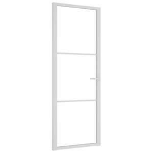 vidaXL Innerd&ouml;rr 76x201,5 cm vit ESG-glas och aluminium