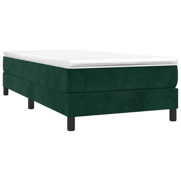 vidaXL Boxspring-s&auml;ngram m&ouml;rkgr&ouml;n 90x190 cm sammet
