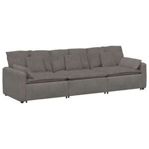 vidaXL Modulsoffa med dynor ljusgr&aring;