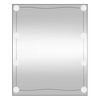 vidaXL V&auml;ggspegel med LED-belysning 50x60 cm glas rektangul&auml;r