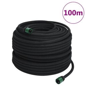 vidaXL Fuktslang svart 0,6" 100 m gummi