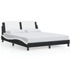 vidaXL Bed Frame with LED without Mattress "Zadar" Black and White 160x200 cm
