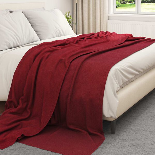 vidaXL Kastfilt Bordeaux R&ouml;d 270 x 240 cm Fleece