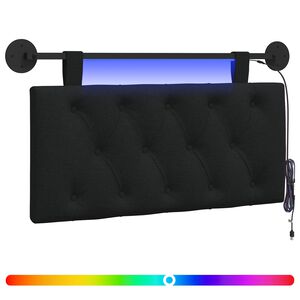 vidaXL H&auml;ngande s&auml;nggavel Med LED-lampa Svart Tyg