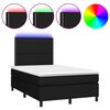 vidaXL Rams&auml;ng med madrass & LED svart 120x200 cm tyg