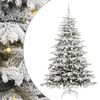 vidaXL Plast Hingad Julgran med LED -remsljus Vit 210 cm PE och PVC