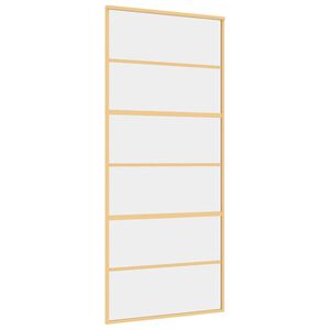 vidaXL Skjutd&ouml;rr guld 90x205 cm klart ESG-glas och aluminium