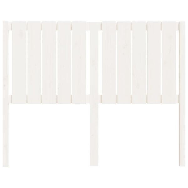 vidaXL Sänggavel vit 125,5x4x100 cm massiv furu