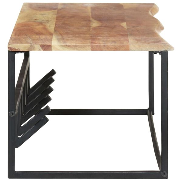 vidaXL Hatthylla med levande kant 100x34x38 cm massivt akaciaträ