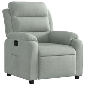 vidaXL Reclinerf&aring;t&ouml;lj ljusgr&aring; sammet