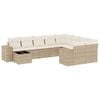 vidaXL Soffgrupp f&ouml;r tr&auml;dg&aring;rd med dynor 10 delar beige konstrotting