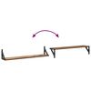 vidaXL V&auml;gg hyllor 2 pcs Gammalt tr&auml; 80 x 15 x 15,5 cm Konstruerat tr&auml;
