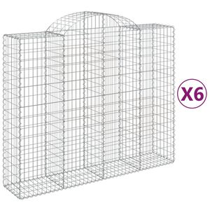 vidaXL Gabioner b&aring;gformade 6 st 200x50x160/180 cm galvaniserat j&auml;rn