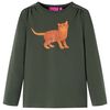 T-shirt med l&aring;nga &auml;rmar f&ouml;r barn khaki 92