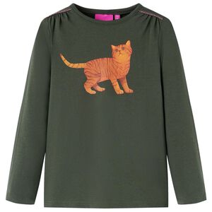 T-shirt med l&aring;nga &auml;rmar f&ouml;r barn khaki 92