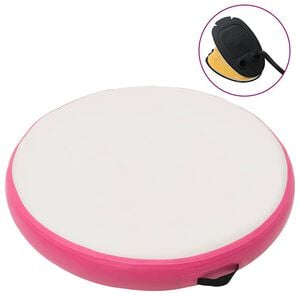 vidaXL Uppbl&aring;sbar gymnastikmatta med pump 100x100x10 cm PVC rosa