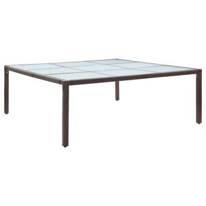 vidaXL Tr&auml;dg&aring;rdsbord brun 200x200x74 cm konstrotting