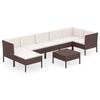 vidaXL Loungegrupp med dynor 8 delar konstrotting brun