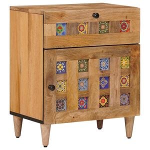 vidaXL Nattduksbord Naturf&auml;rg 50 x 33 x 60 cm Massivt mangotr&auml;