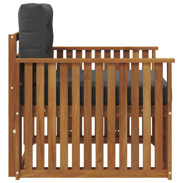 vidaXL Utomhussoffset Massivt akaciatr&auml; och polyester Naturf&auml;rg