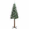 vidaXL Smal julgran med 300 LED-lampor Gr&ouml;n 210 cm PVC och solid furu