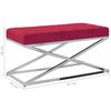 vidaXL B&auml;nk vinr&ouml;d sammet och rostfritt st&aring;l