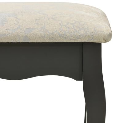vidaXL Sminkbord med pall grå 80x69x141 cm paulowniaträ