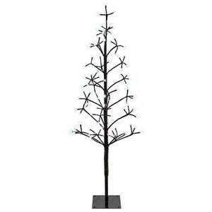vidaXL LED-julgran med ljusslinga Svart 18 x 18 x 120 cm St&aring;l