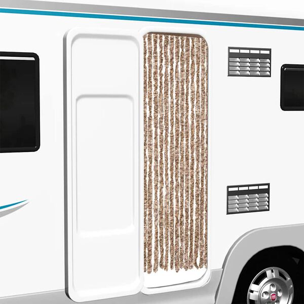 vidaXL Insektsgardin beige och m&ouml;rkbrun 56x200 cm chenille