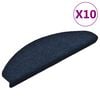 vidaXL Trappmattor sj&auml;lvh&auml;ftande 10 st 65x21x4 cm marinbl&aring; halvrunda stora