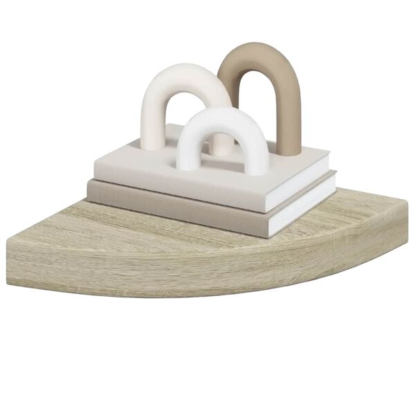 vidaXL Sv&auml;vande h&ouml;rnhyllor 2 st ek 25x25x3,8 cm MDF