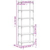 vidaXL Bokhylla 6 hyllplan r&ouml;kf&auml;rgad ek 60x30x188 cm konstruerat tr&auml;