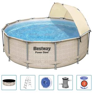 Bestway Poolset Power Steel med tak 396x107 cm