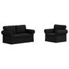 vidaXL Soffa 2 pcs Svart 155 x 82 x 80 cm tyg