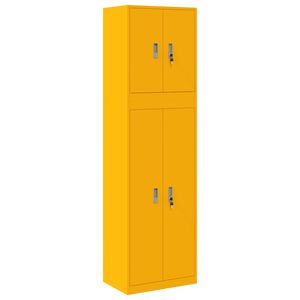 vidaXL F&ouml;rvaringssk&aring;p 2 st Senapsgul 60 x 40 x 210 cm St&aring;l L&aring;sbar