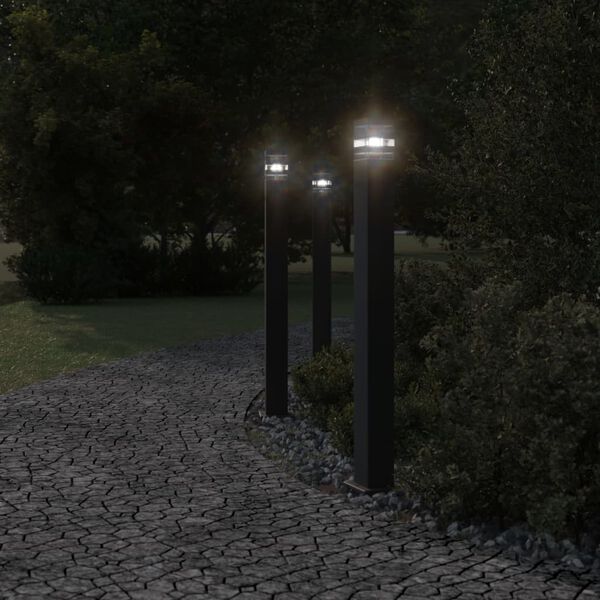 vidaXL Utomhusgolvlampa svart 110 cm aluminium