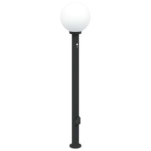 vidaXL Pollare med sensor och uttag 120 cm svart IP44