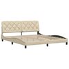 vidaXL Bed Frame without Mattress Cream 180x200 cm Fabric