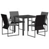 vidaXL Tr&auml;dg&aring;rdsm&ouml;belset 5 pcs Svart och Anthracit 80 x 80 x 73 cm