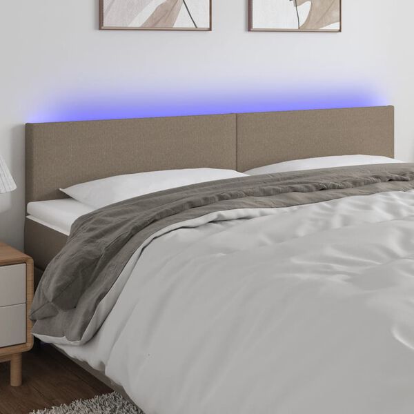 vidaXL S&auml;nggavel LED taupe 200x5x78/88 cm tyg