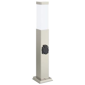 vidaXL Pollare med uttag 50 cm rostfritt st&aring;l IP44