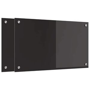 vidaXL K&ouml;ksskydd 2 st Svart 70 x 40 cm h&auml;rdat glas